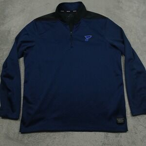 St Louis Blues Sweater Mens Large Blue 1/4 Zip Pullover NHL